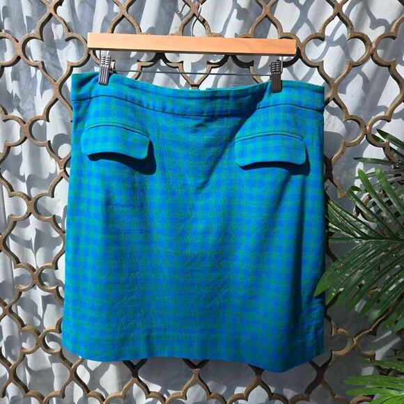 J.Crew Womens Tweed Gingham Mini Skirt 14 Checkered Wool Blend Spring Preppy - Picture 3 of 10